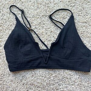 L*Space Black Ribbed Bikini Top size medium